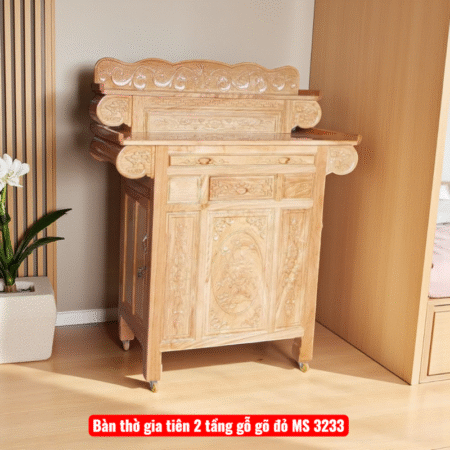 Bàn thờ gia tiên 2 tầng gỗ tự nhiên