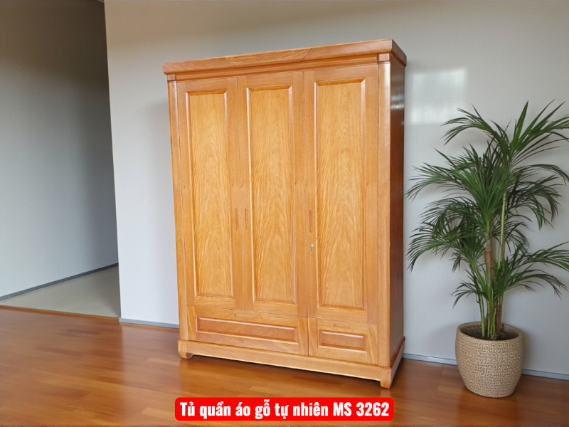 Tủ quần áo gỗ xoan đào hiện đại