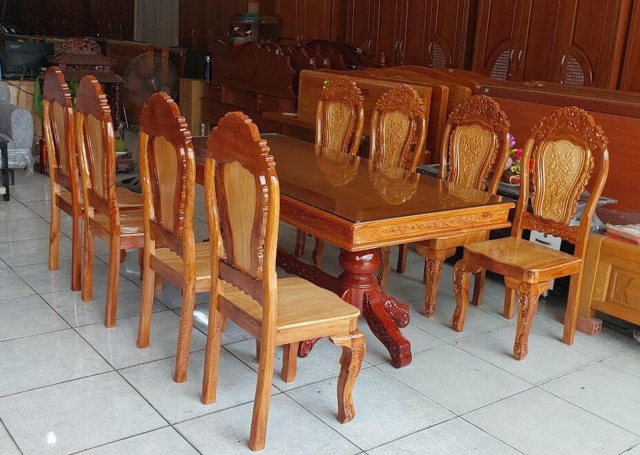 Bàn ăn gỗ 6 người – Thiết kế hiện đại cho gia đình đông người 3 Bàn ăn gỗ 6 người