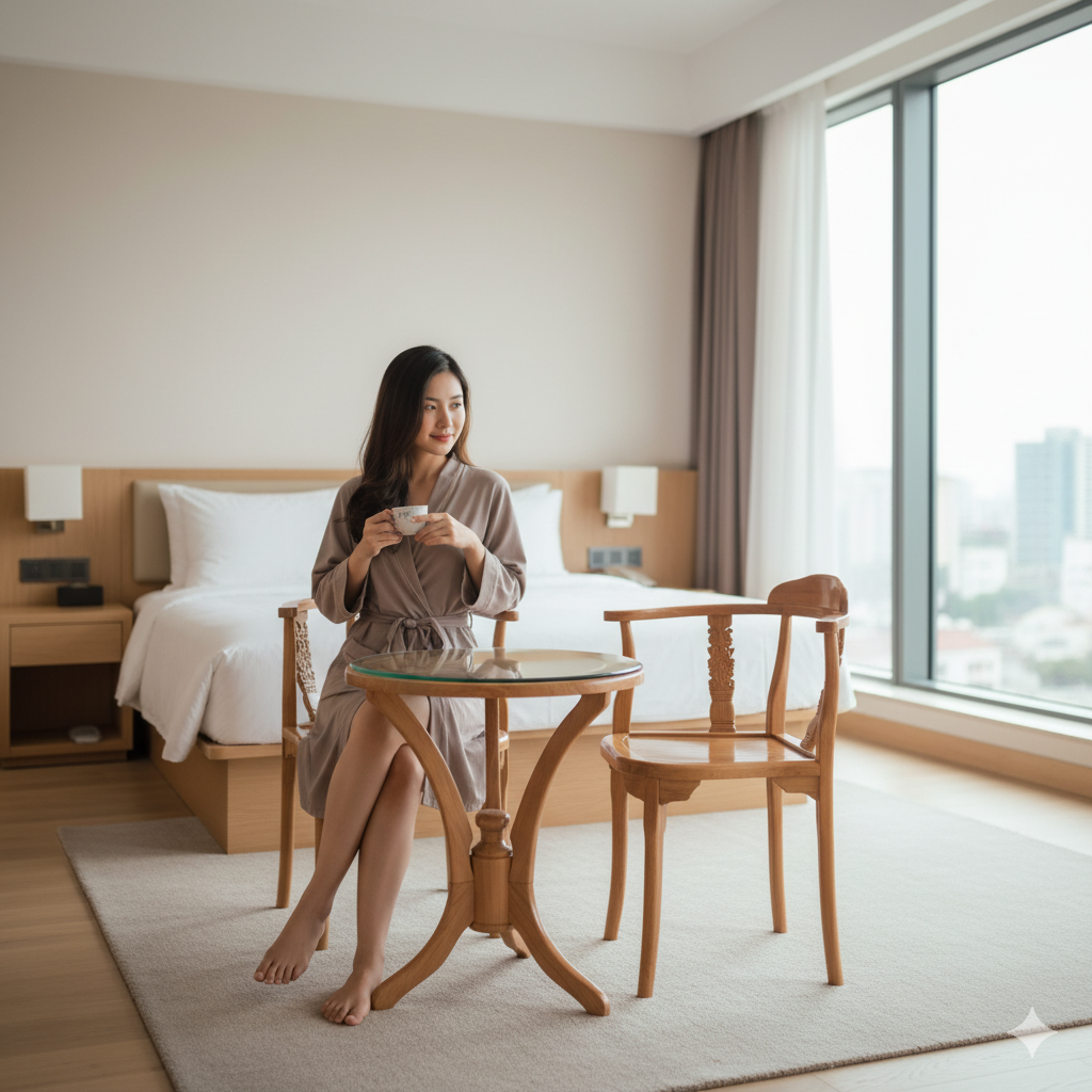 Bộ bàn trà 2 ghế gỗ gõ đỏ tự nhiên MS 1295 11 Bộ bàn trà 2 ghế