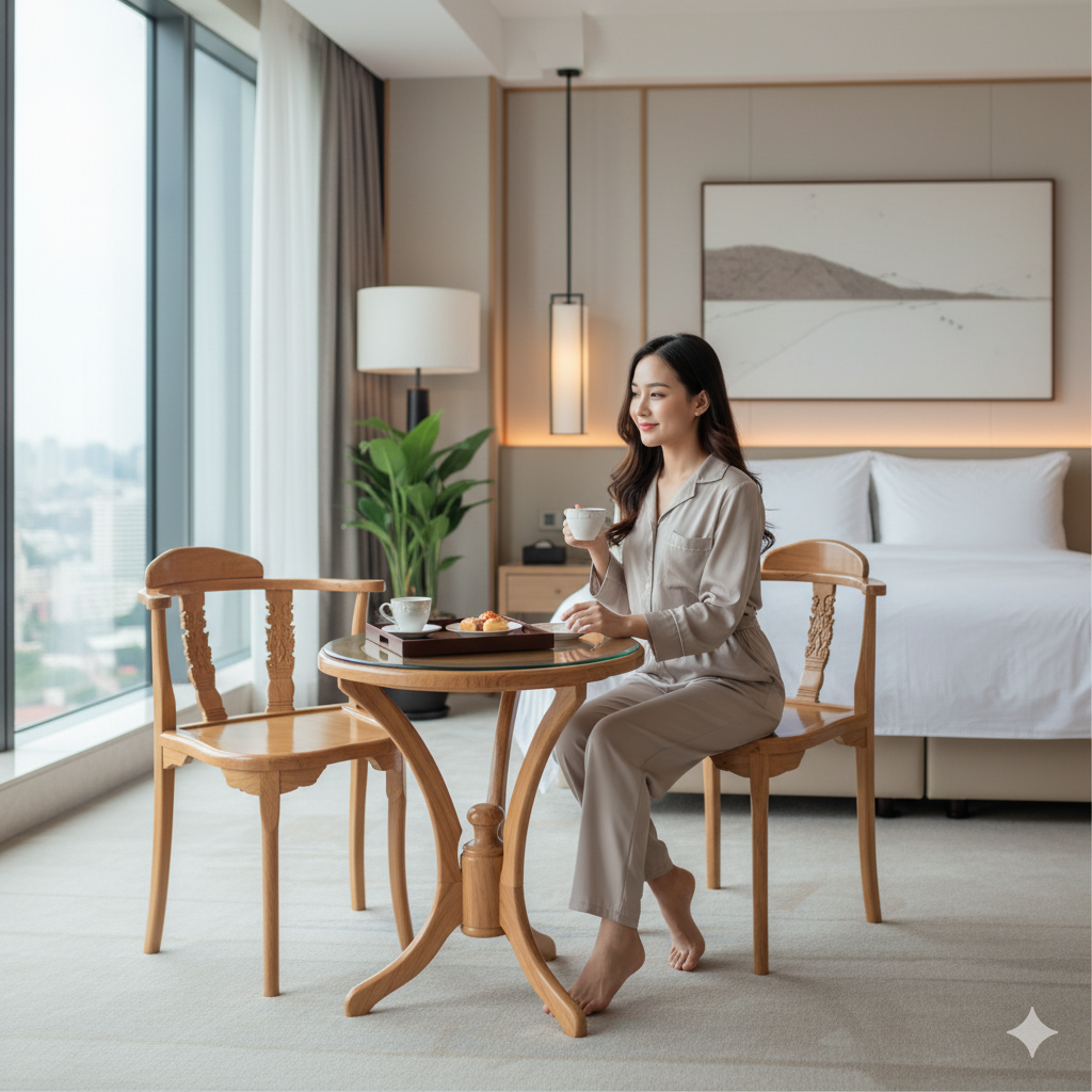 Bộ bàn trà 2 ghế gỗ gõ đỏ tự nhiên MS 1295 10 Bộ bàn trà 2 ghế