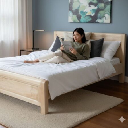 Giường ngủ gỗ sồi đẹp MS 1288 | Giá bán= 5tr