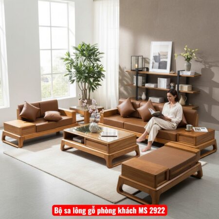 Bộ sa lông gỗ phòng khách MS 2922