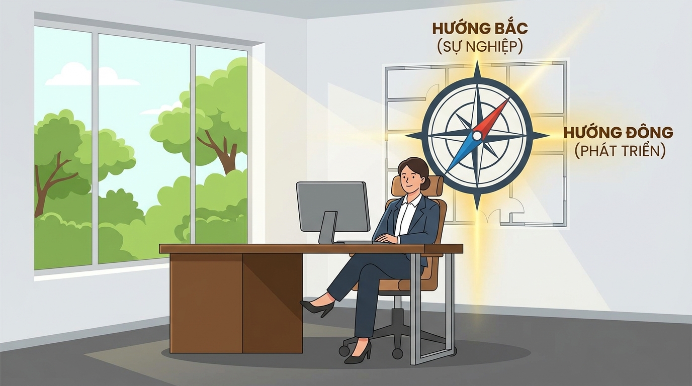 6 Hướng Kê Bàn Làm Việc Giúp Thăng Tiến Sự Nghiệp 2 phong thủy bàn làm việc