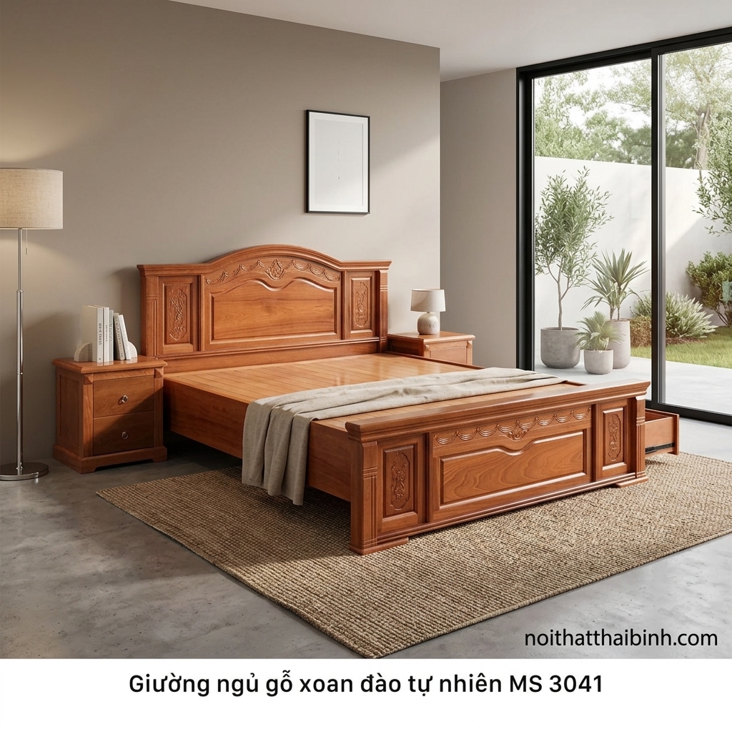 Giường ngủ gỗ tự nhiên