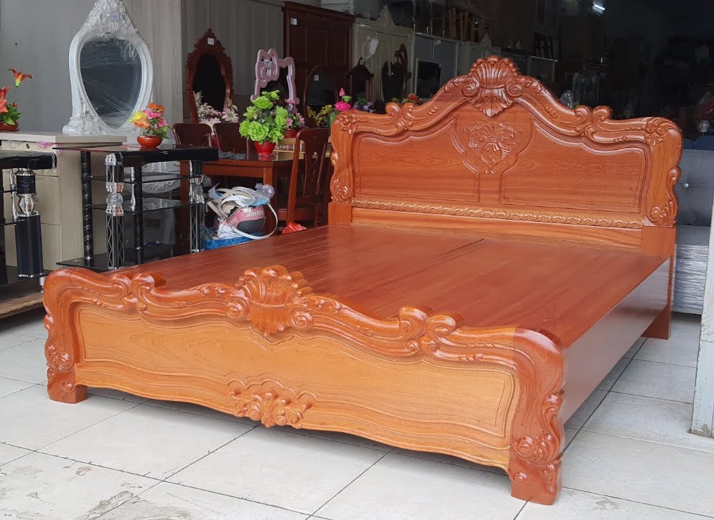 Giường ngủ gỗ gõ đỏ cao cấp sang trọng