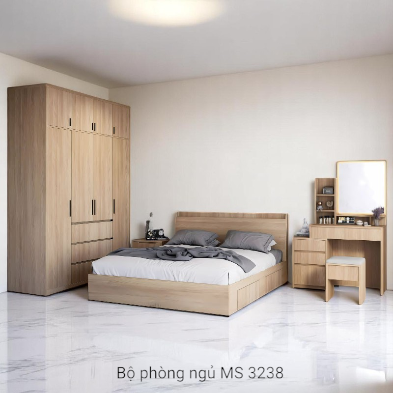 Bộ giường tủ phòng ngủ hiện đại MS 3238 1 Bộ giường tủ phòng ngủ hiện đại MS 3238