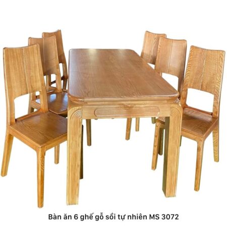 Bộ bàn ăn 6 ghế gỗ sồi MS 3072