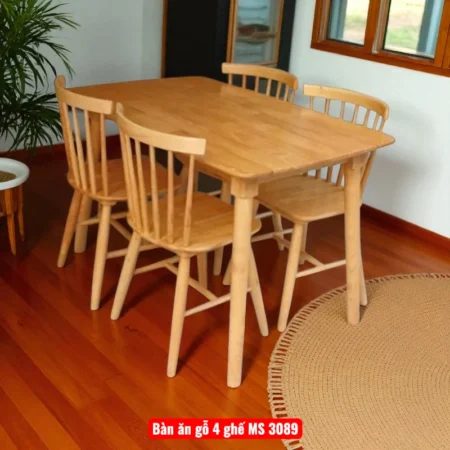 Bàn ăn gỗ 4 ghế MS 3089