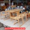 Bàn ăn xếp gọn gỗ tự nhiên MS 3399