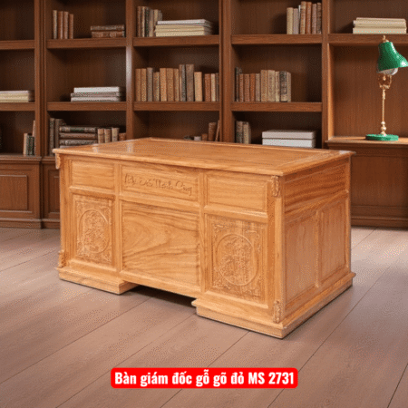 Bàn giám đốc gỗ gõ đỏ MS 2731