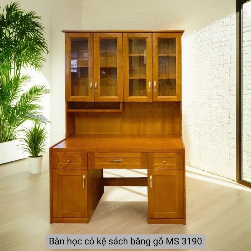 Bàn học có kệ sách bằng gỗ MS 3190 1 Bàn học có kệ sách bằng gỗ MS 3190