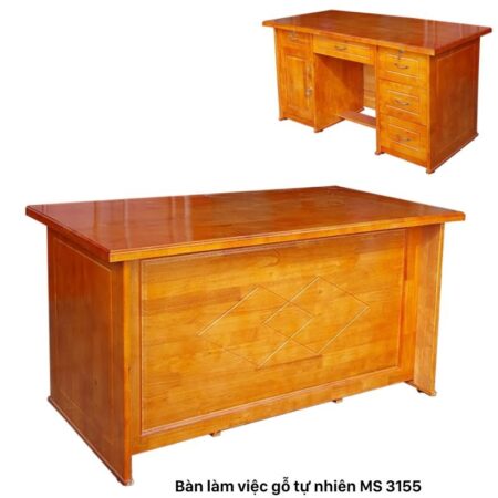 Bàn làm việc gỗ cao su MS 3155 | Giao hàng hỏa tốc Tphcm