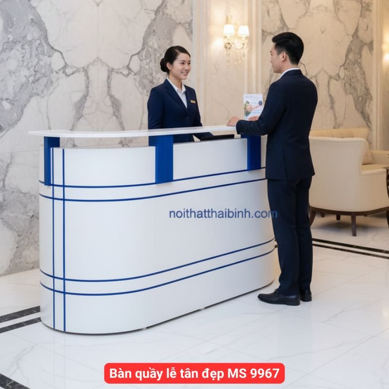 Bàn quầy lễ tân đẹp MS 9967 1 Bàn quầy lễ tân đẹp MS 9967