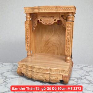Bàn thờ Thần Tài gỗ Gõ Đỏ 60cm MS 3373