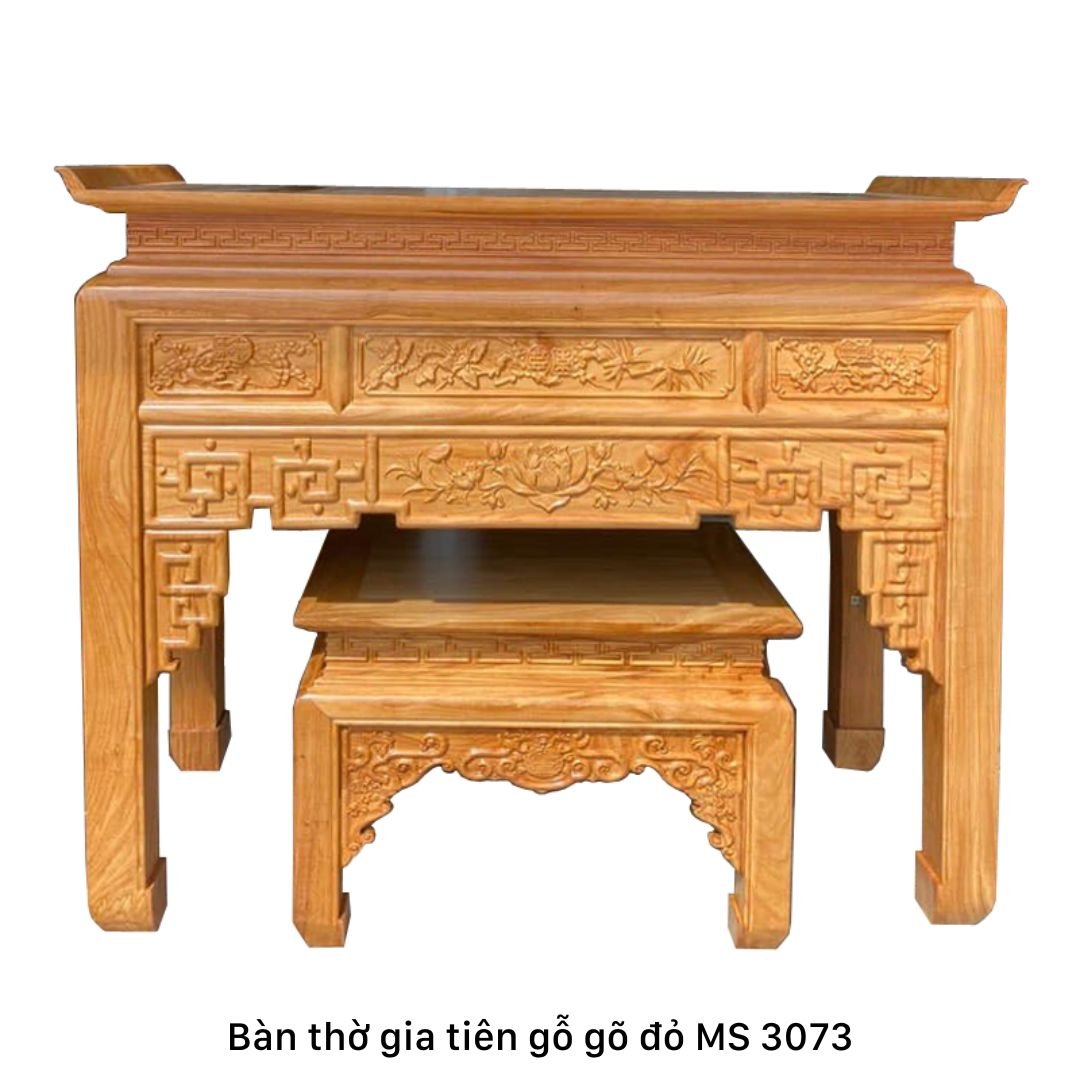 Bàn thờ gia tiên đẹp gỗ gõ đỏ MS 3073 1 Bàn thờ gia tiên đẹp gỗ gõ đỏ MS 3073