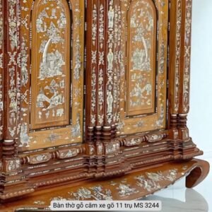 Tủ thờ gỗ căm xe gõ 11 trụ cẩn xà cừ MS 3244 13 Tủ thờ gỗ căm xe gõ 11 trụ cẩn xà cừ MS 3244