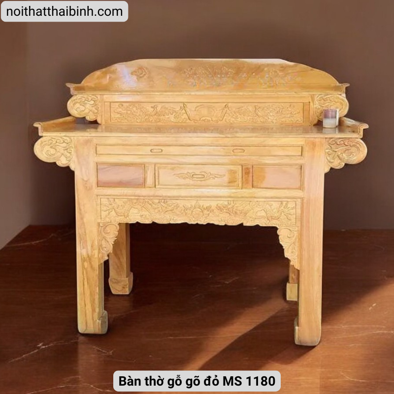 Bàn thờ gỗ gõ đỏ MS 1180 3 Bàn thờ gỗ gõ đỏ MS 1180 - Ảnh 3