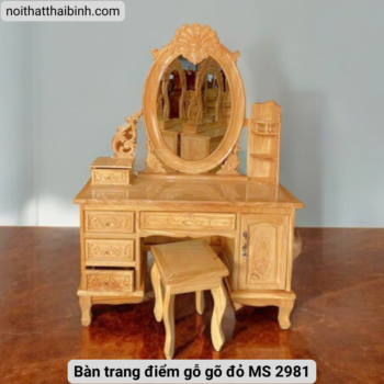 Bàn trang điểm gỗ gõ đỏ MS 3243 36 Bàn trang điểm bằng gỗ gõ đỏ tự nhiên MS 2981