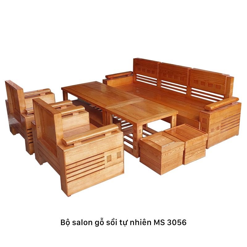 Bộ salon gỗ sồi tự nhiên MS 3056 1 Bộ salon gỗ sồi tự nhiên MS 3056