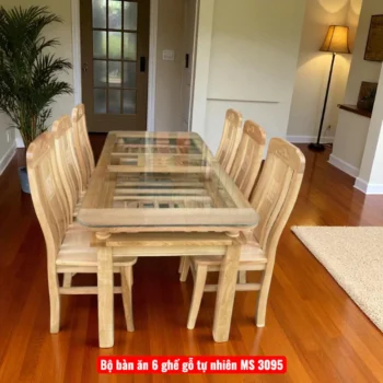 Trường kỷ gỗ gõ đỏ MS 2776 34 Bộ bàn ăn 6 ghế gỗ tự nhiên MS 3095