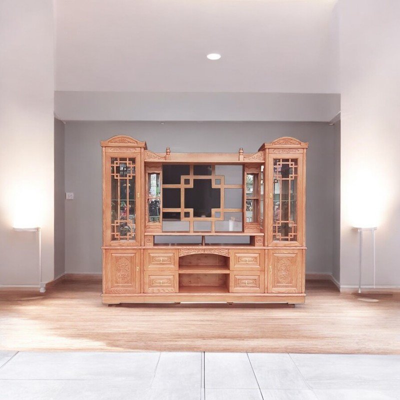 Kệ tivi gỗ kết hợp tủ trang trí MS 2747 4 Kệ tivi gỗ kết hợp tủ trang trí MS 2747 - Ảnh 4