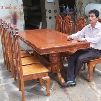 Bộ bàn ăn gõ đỏ 8 ghế MS 9869 8 Bộ bàn ăn gõ đỏ 8 ghế MS 9869