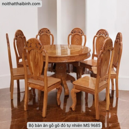 Bộ bàn ăn gỗ gõ đỏ tự nhiên MS 9685