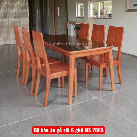 Bộ bàn ăn gỗ sồi 6 ghế MS 2085
