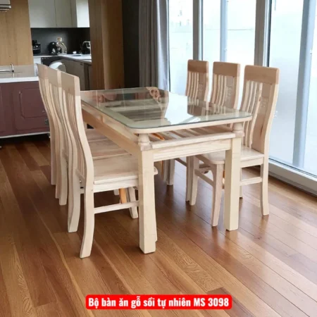 Trường kỷ gỗ gõ đỏ MS 2776 32 Bộ bàn ăn gỗ sồi tự nhiên MS 3098
