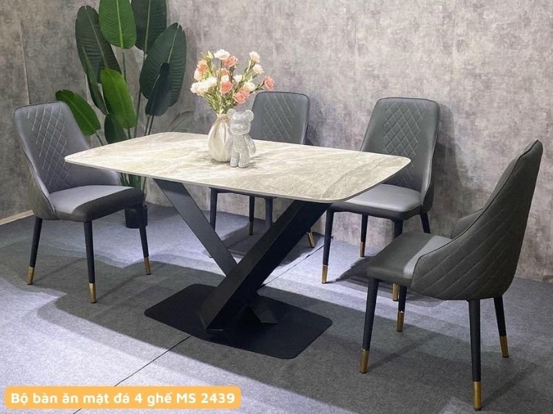 Bộ bàn ăn 4 ghế nhập khẩu MS 2439 1 Bộ bàn ăn 4 ghế nhập khẩu MS 2439