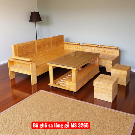 Bộ salon gỗ gõ đỏ tay 12 MS 2819 15 Bộ ghế sa lông gỗ MS 3265
