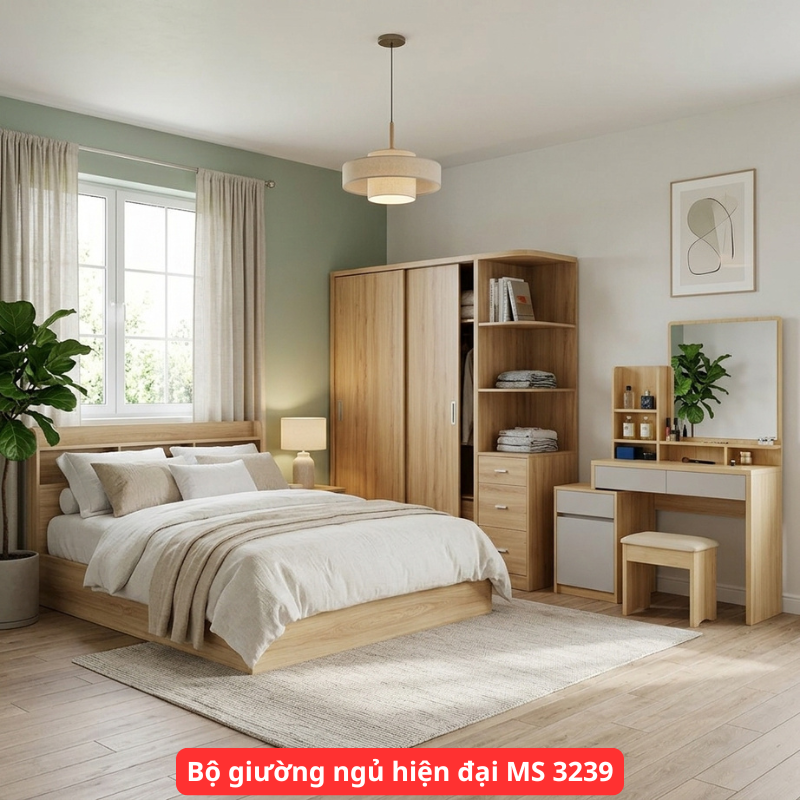 Bộ giường ngủ hiện đại MS 3239 1 Bộ giường ngủ hiện đại MS 3239