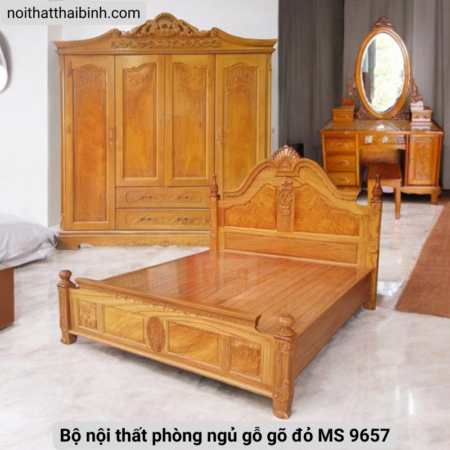 Bộ nội thất phòng ngủ gỗ gõ đỏ MS 9657