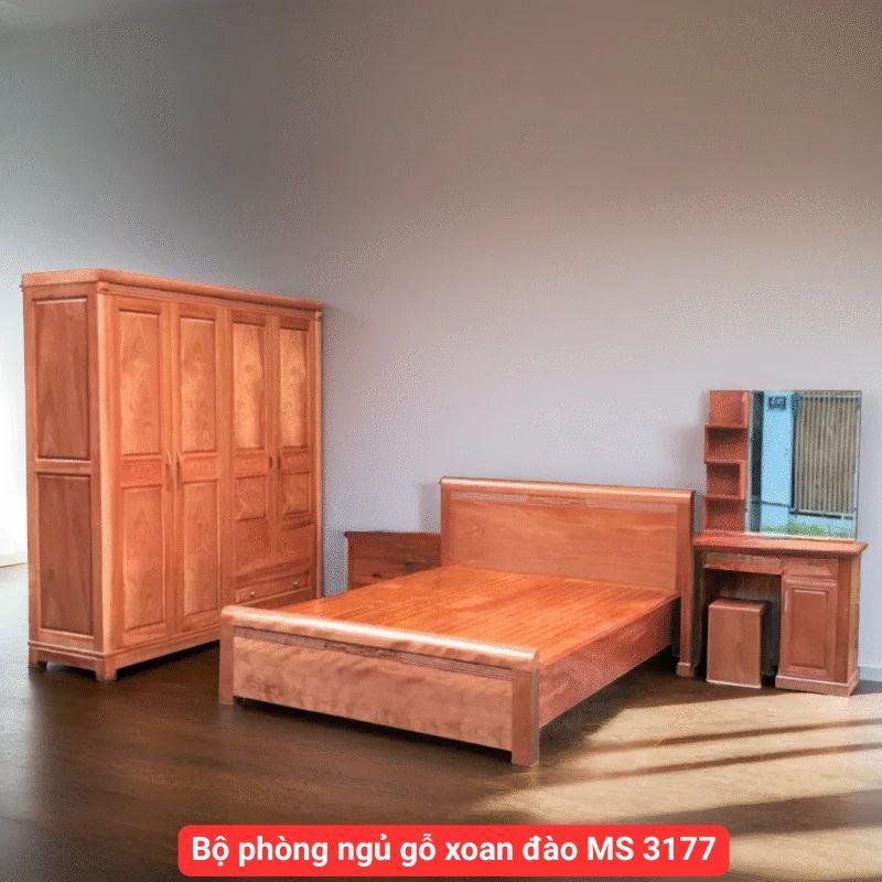 Bộ phòng ngủ gỗ xoan đào MS 3177 1 Bộ phòng ngủ gỗ xoan đào MS 3177