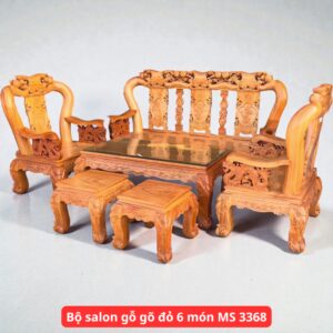 Bộ salon gỗ gõ đỏ 6 món MS 3368