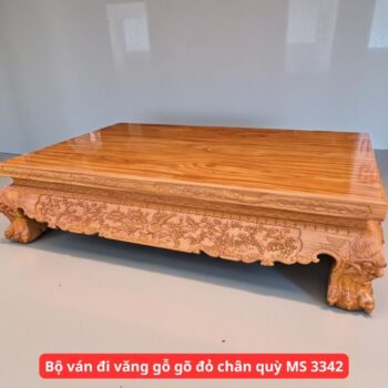 Bộ ván đi văng gỗ gõ đỏ chân quỳ cao cấp MS 3342