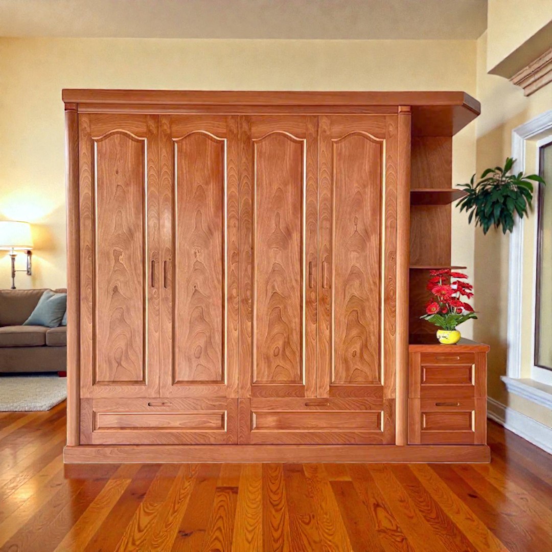 Tủ quần áo gỗ sồi 4 cánh phòng ngủ master