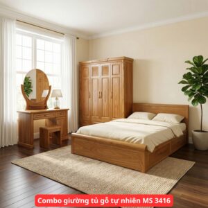 Combo phòng ngủ gỗ tự nhiên MS 3416