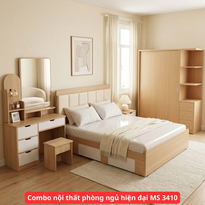 Combo nội thất phòng ngủ hiện đại MS 3410 1 Combo nội thất phòng ngủ hiện đại MS 3410