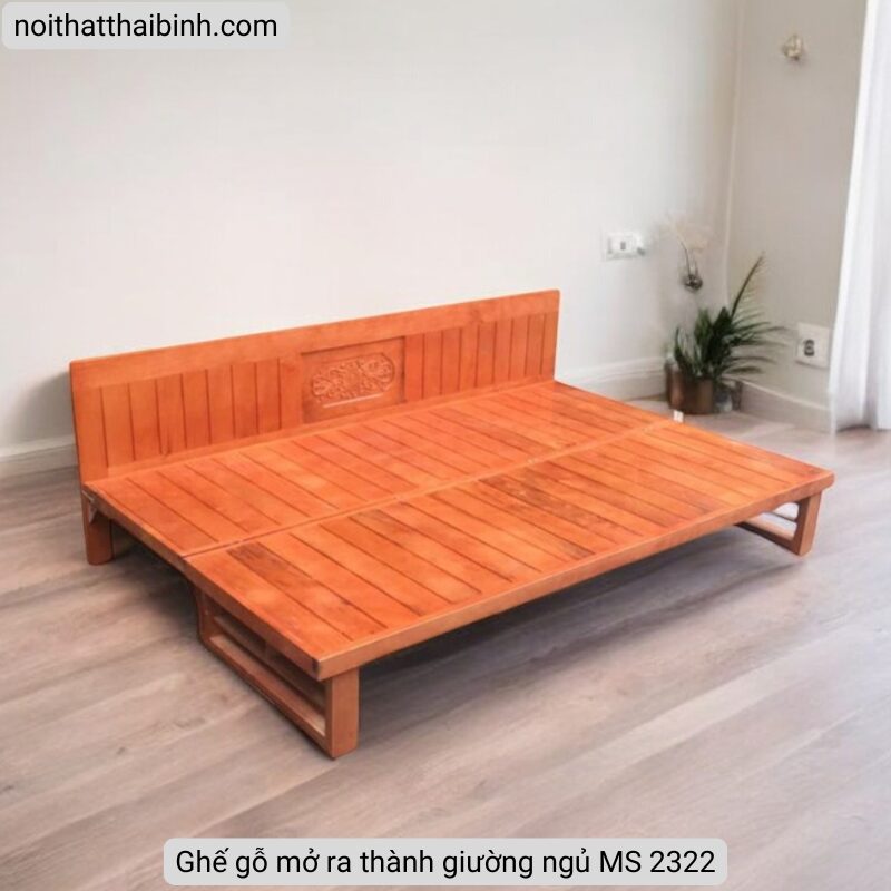 Ghế gỗ mở ra thành giường ngủ MS 2322 2 Ghế gỗ mở ra thành giường ngủ MS 2322 - Ảnh 2