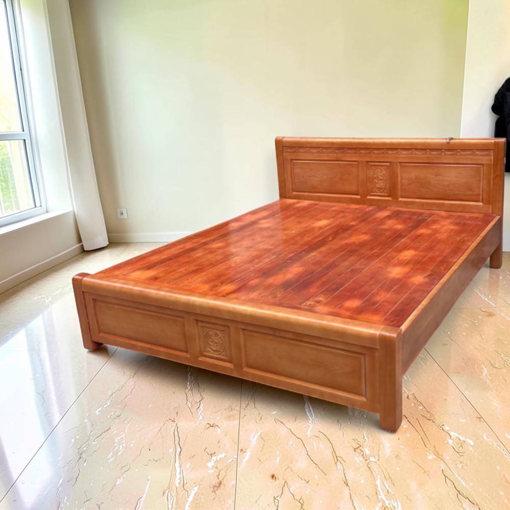 Giường 1 4m x 2m gỗ tự nhiên phong cách hiện đại