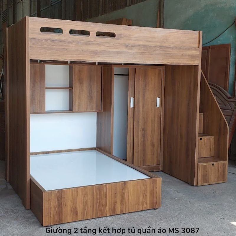 Giường tầng kết hợp tủ quần áo MS 3087 3 Giường tầng kết hợp tủ quần áo MS 3087 - Ảnh 3