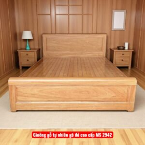 Giường Ngủ Gỗ Tự Nhiên Vân Gõ Dát Phản MS 2942