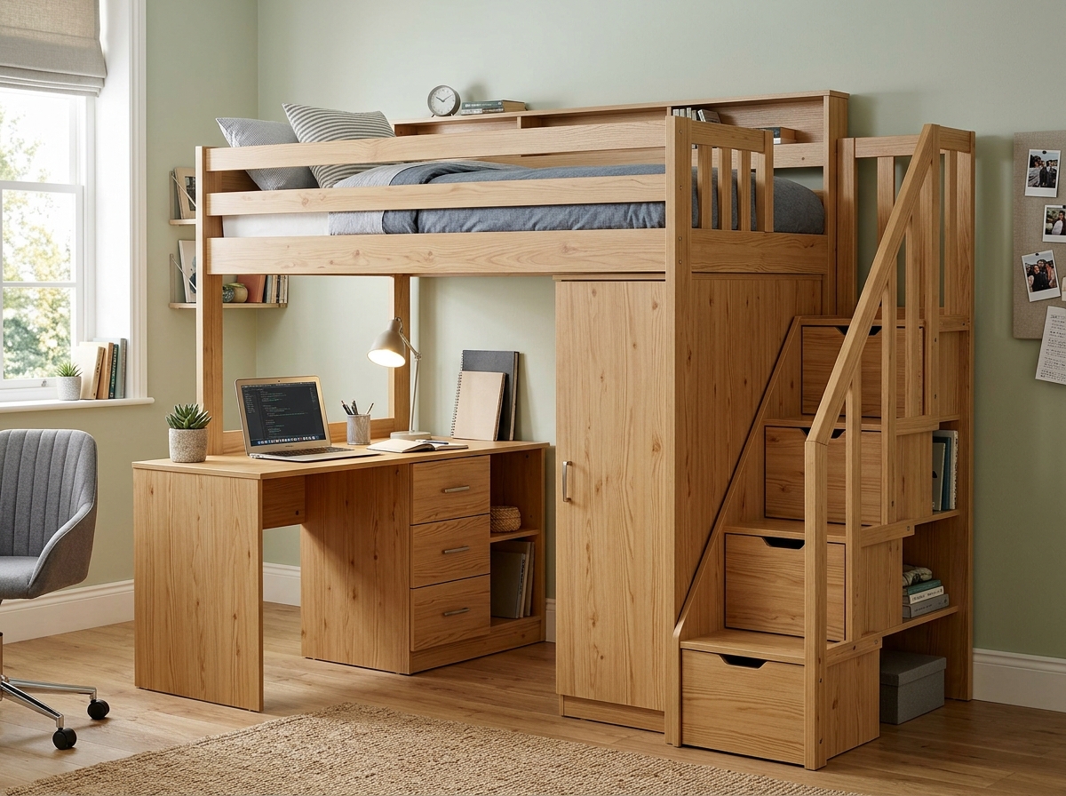 Giường Tầng Bàn Học Cho Bé