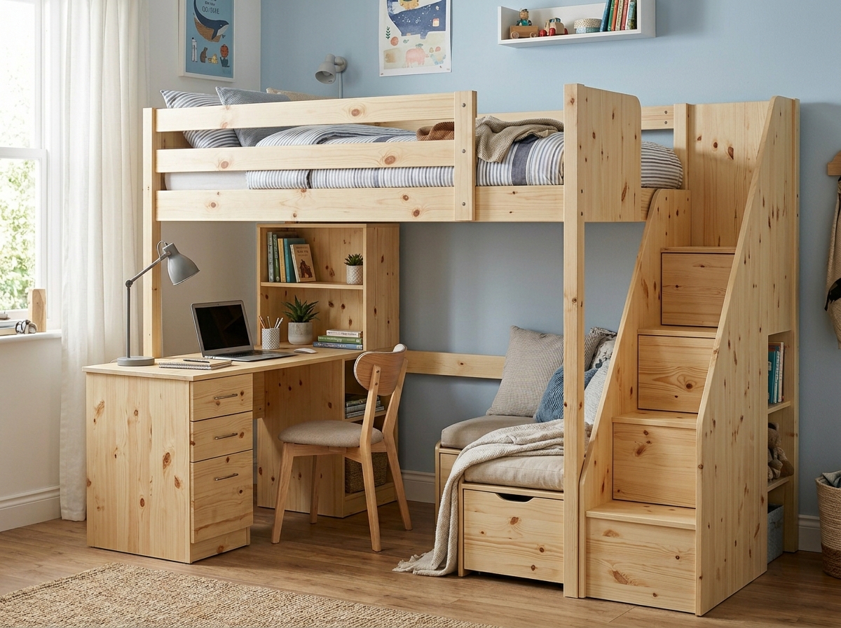 Giường Tầng Bàn Học Cho Bé