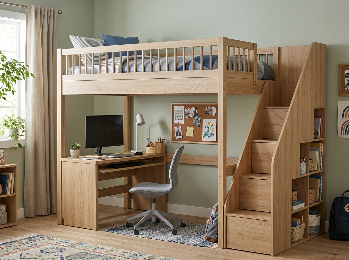 Giường Tầng Có Bàn Học Giá Rẻ (1)