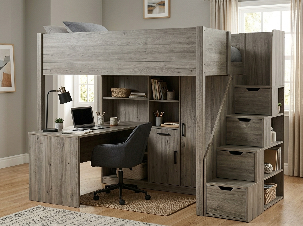 Giường Tầng Thông Minh Có Bàn Học