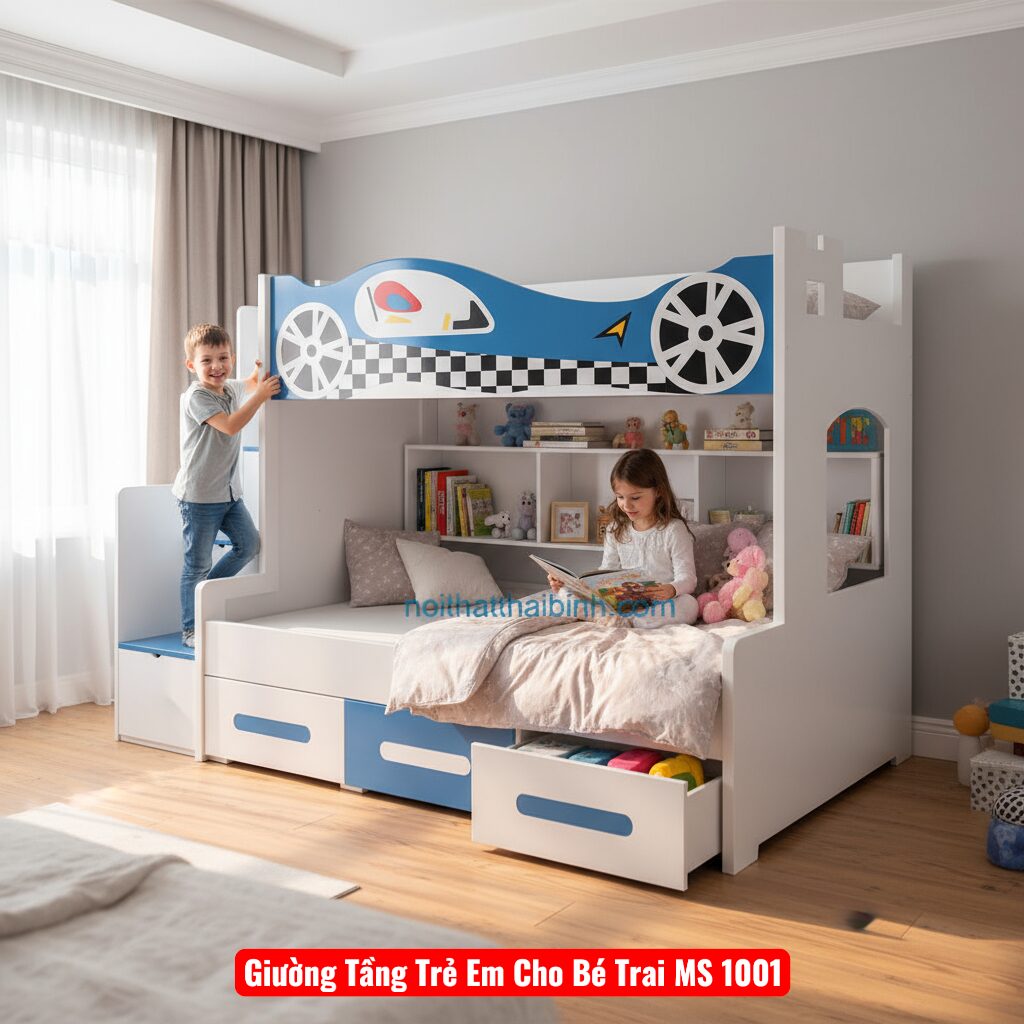 Giường Tầng Trẻ Em Cho Bé Trai MS 1001 1 Giường Tầng Trẻ Em Cho Bé Trai MS 1001