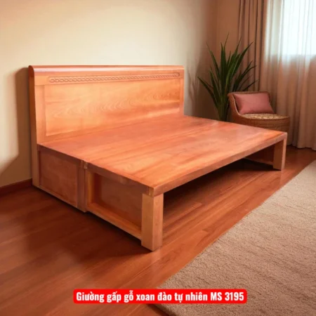 15 mẫu giường ngủ hiện đại đơn giản Dành Cho Không Gian Nhỏ 11 Giường gấp gỗ xoan đào tự nhiên MS 3195